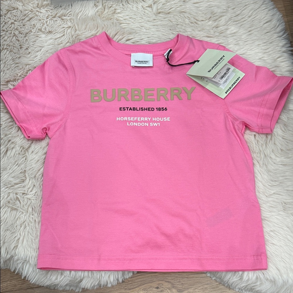 Burberry Bubblegum Pink Graphic Tee (New with Tag) with Gift Box